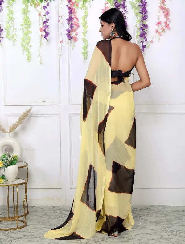 Brown_Pure_Chiffon_Trendy_Checked_Leheriya_Chiffon_Sarees_For_Women