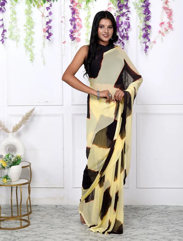 Brown_Pure_Chiffon_Trendy_Checked_Leheriya_Chiffon_Sarees_For_Women