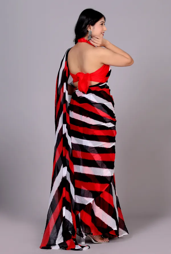 Red_Jaipuri_Leheriya_Printed_Pure_Chiffon_Saree_For_Women