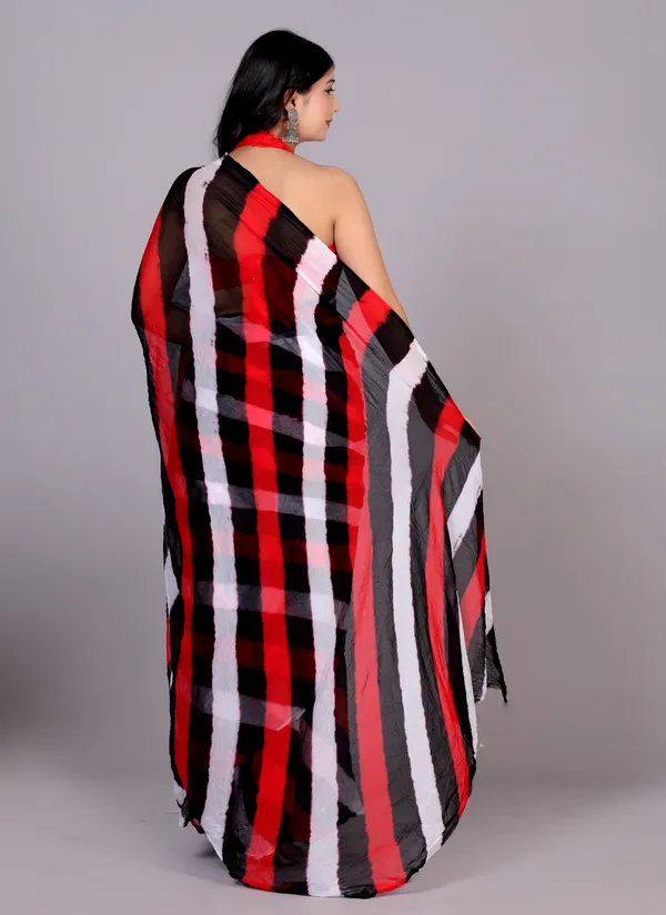 Red_Jaipuri_Leheriya_Printed_Pure_Chiffon_Saree_For_Women