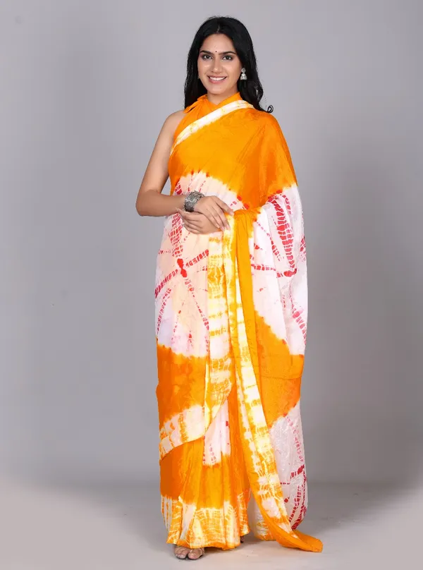 Yellow_Trendy_Printed_Silk_Bandhini_Sarees_For_Women