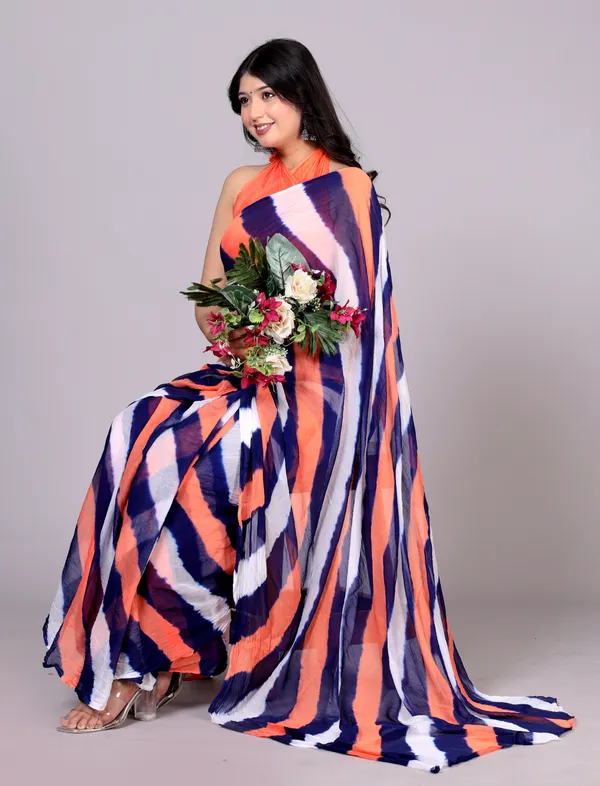 Blue_Jaipuri_Leheriya_Printed_Pure_Chiffon_Saree_For_Women