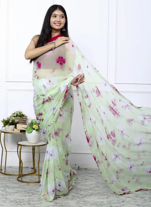 Green_Pure_Chiffon_Trendy_Bandhani_Chiffon_Sarees_For_Women
