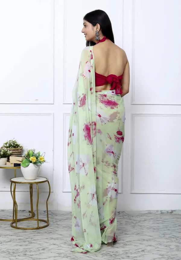 Green_Pure_Chiffon_Trendy_Bandhani_Chiffon_Sarees_For_Women