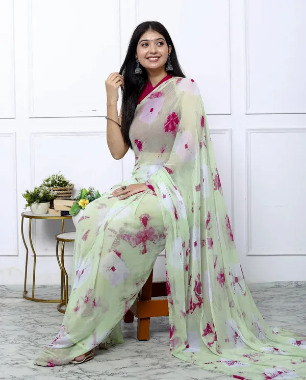 Green_Pure_Chiffon_Trendy_Bandhani_Chiffon_Sarees_For_Women