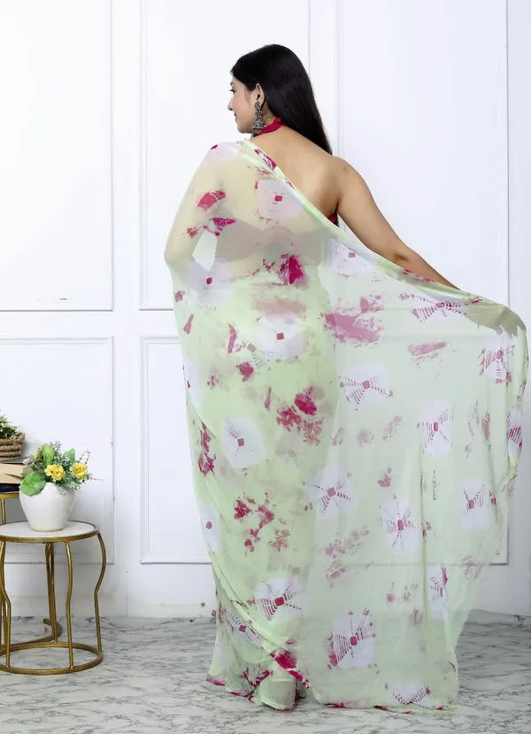 Green_Pure_Chiffon_Trendy_Bandhani_Chiffon_Sarees_For_Women