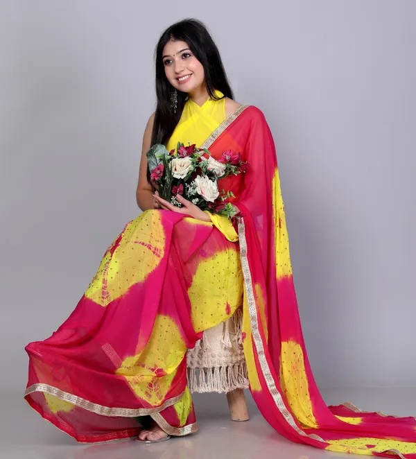Pink_Trendy_Chiffon_Printed_Printed_Bandhini_Check_Printed_Stone_Work_Sarees_For_Women