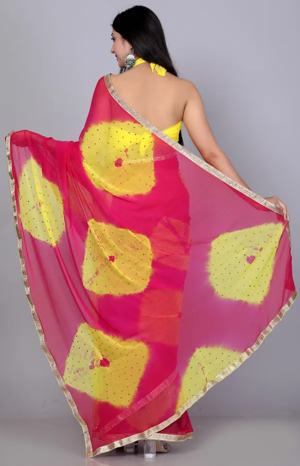 Pink_Trendy_Chiffon_Printed_Printed_Bandhini_Check_Printed_Stone_Work_Sarees_For_Women