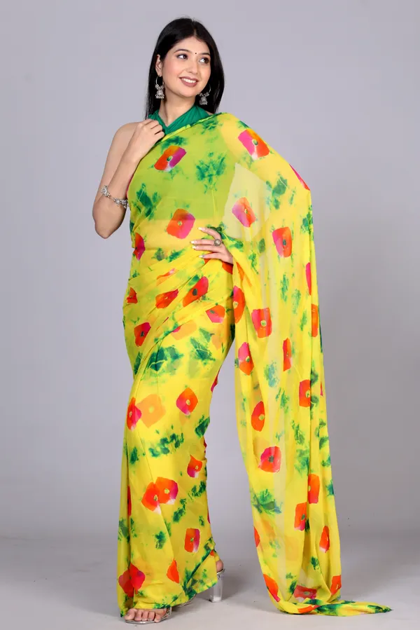 Mint_Bandhani_Printed_Chiffon_Printed_Sarees_For_Women