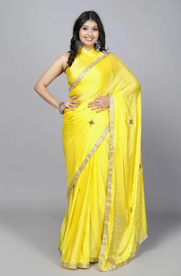 Yellow_Latest_Trendy_Stone_Work_Saree_Silk_Sarees_For_Women