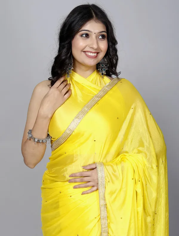 Yellow_Latest_Trendy_Stone_Work_Saree_Silk_Sarees_For_Women