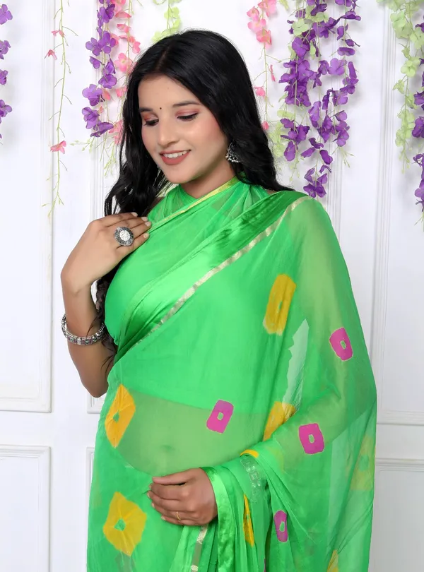 Satin_Pure_Chiffon_Trendy_Bandhani_Chiffon_Sarees_For_Women