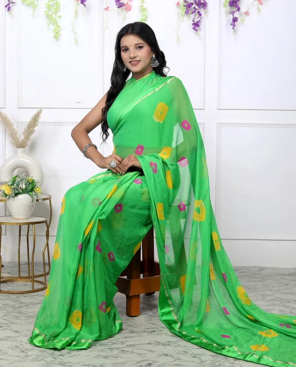 Satin_Pure_Chiffon_Trendy_Bandhani_Chiffon_Sarees_For_Women