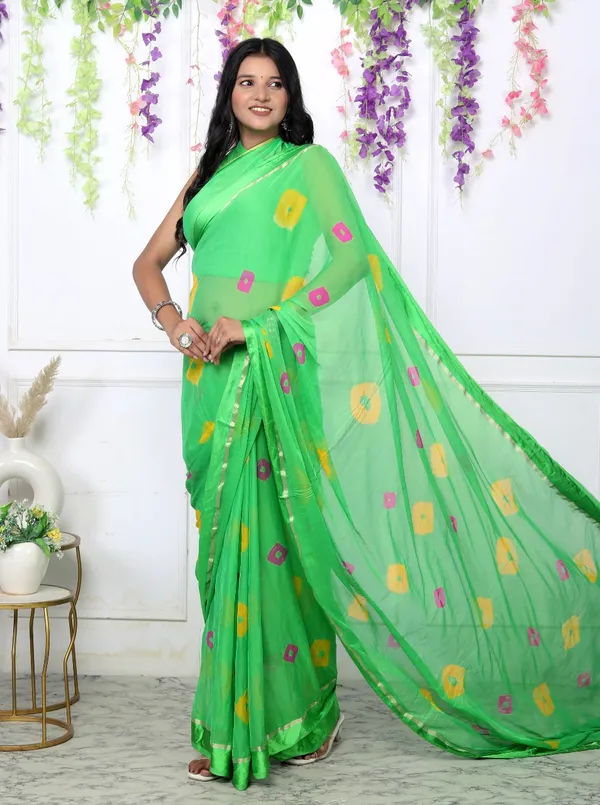 Satin_Pure_Chiffon_Trendy_Bandhani_Chiffon_Sarees_For_Women