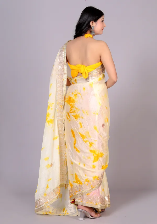 Yellow_Designer_Gotta_Work_Silk_Chiffon_Printed_Saree