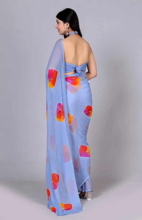 Grey_Bandhani_Printed_Chiffon_Printed_Sarees_For_Women