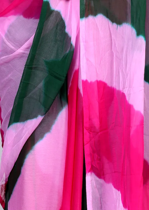 Pink_Pure_Chiffon_Leheriya_Bollywood_Sarees_For_Women