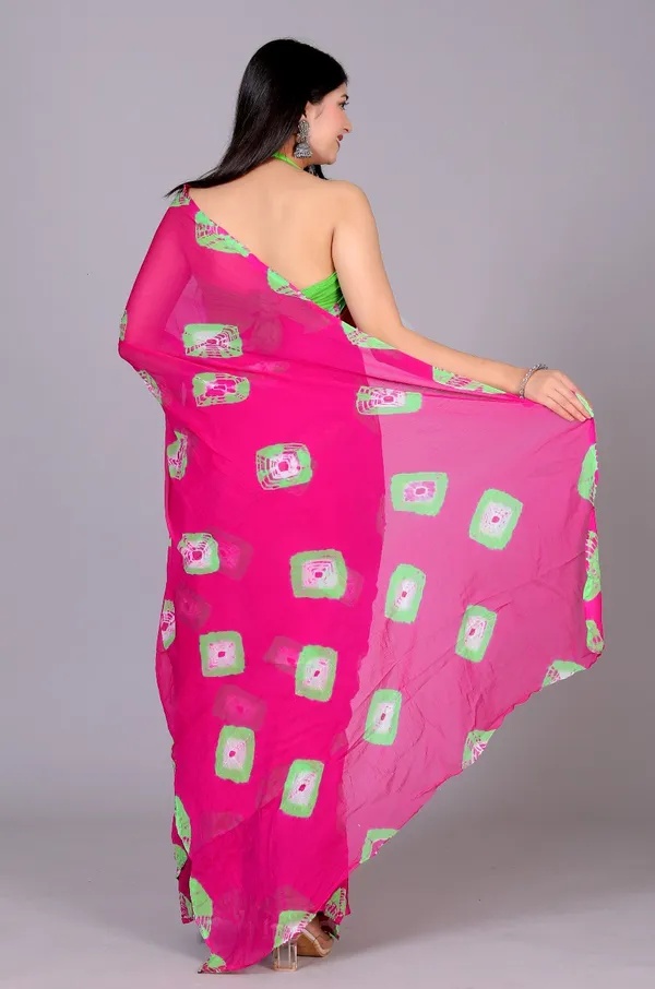 Pink_Pure_Chiffon_Trendy_Bandhini_Chiffon_Sarees_For_Women