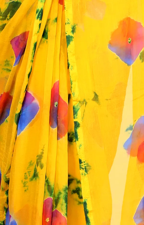 Gold_Bandhani_Printed_Chiffon_Printed_Sarees_For_Women