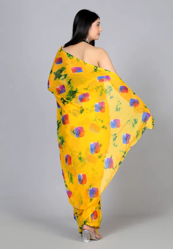 Gold_Bandhani_Printed_Chiffon_Printed_Sarees_For_Women
