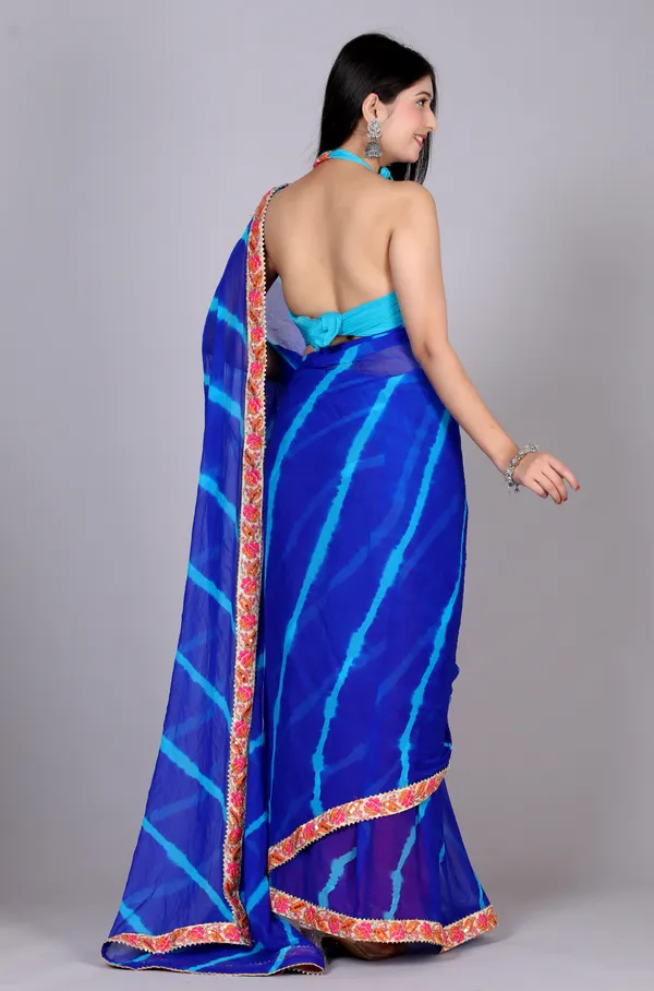 Blue_Pure_Chiffon_Leheriya_Embroidered_Border_Sarees_For_Women