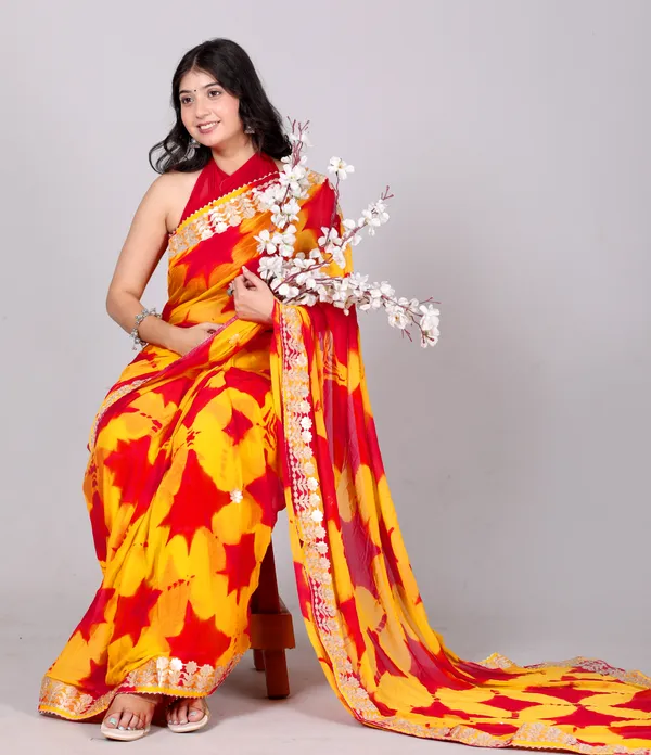 Red_Pure_Chiffon_Gotta_Patti_Work__Designer_Printed_Sarees_For_Women