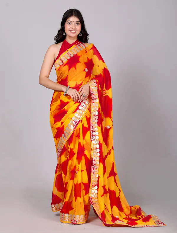 Red_Pure_Chiffon_Gotta_Patti_Work__Designer_Printed_Sarees_For_Women