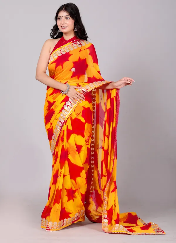 Red_Pure_Chiffon_Gotta_Patti_Work__Designer_Printed_Sarees_For_Women