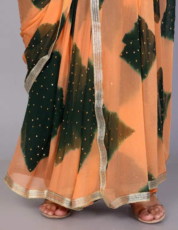 Green_Trendy_Chiffon_Printed_Printed_Leheriya_Check_Printed_Stone_Work_Sarees_For_Women