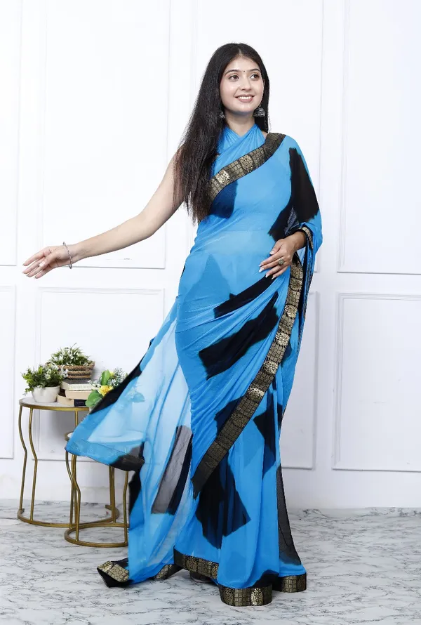 Sky_Blue_Silk_Trendy_Checked_Shibori_Tie_And_Dye_Chiffon_Sarees_For_Women