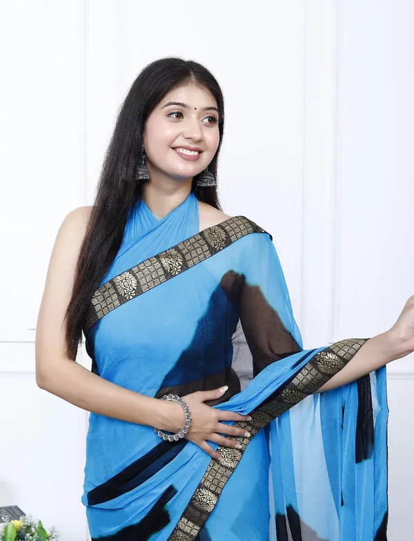 Sky_Blue_Silk_Trendy_Checked_Shibori_Tie_And_Dye_Chiffon_Sarees_For_Women