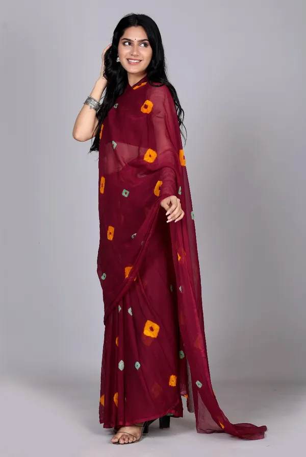 Maroon_Trendy_Printed_Chiffon_Bandhini_Sarees_For_Women