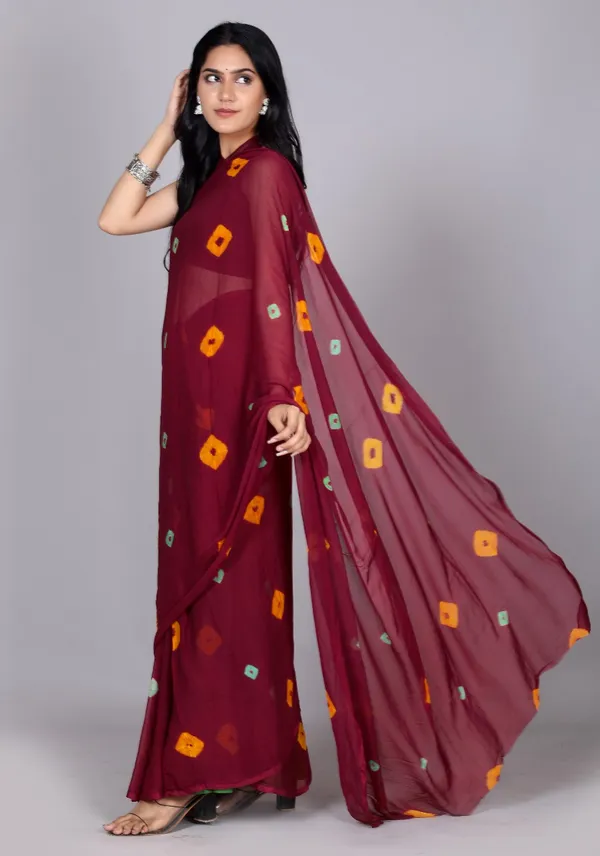 Maroon_Trendy_Printed_Chiffon_Bandhini_Sarees_For_Women