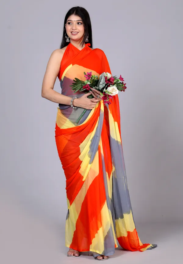 Orange_Pure_Chiffon_Leheriya_Bollywood_Sarees_For_Women