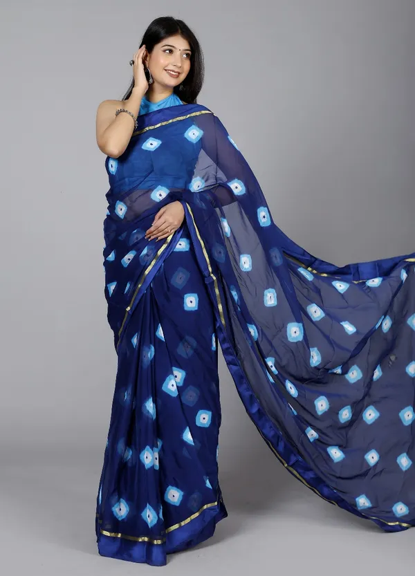 Blue_Pure_Chiffon_Trendy_Bandhini_Chiffon_Sarees_For_Women