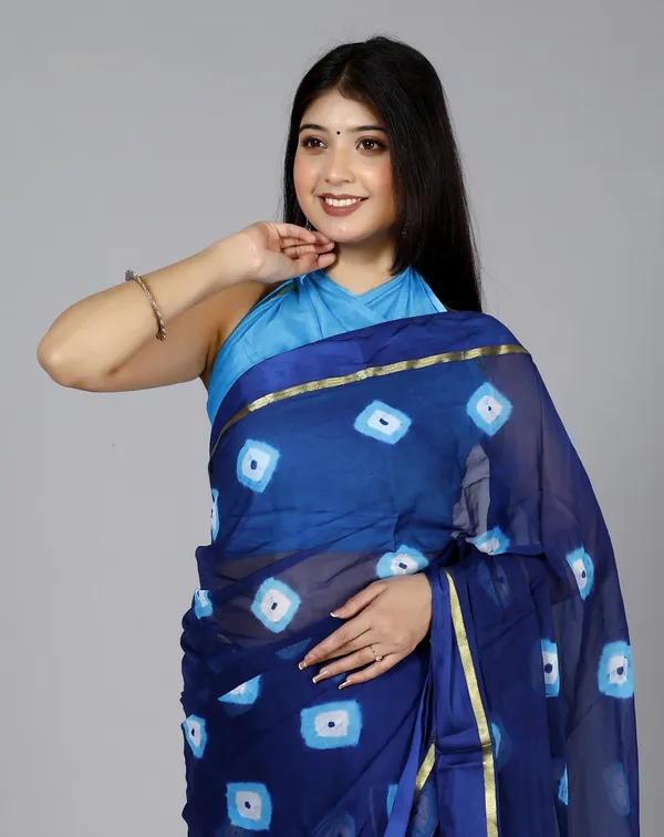 Blue_Pure_Chiffon_Trendy_Bandhini_Chiffon_Sarees_For_Women