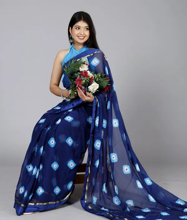 Blue_Pure_Chiffon_Trendy_Bandhini_Chiffon_Sarees_For_Women