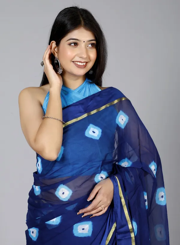 Blue_Pure_Chiffon_Trendy_Bandhini_Chiffon_Sarees_For_Women