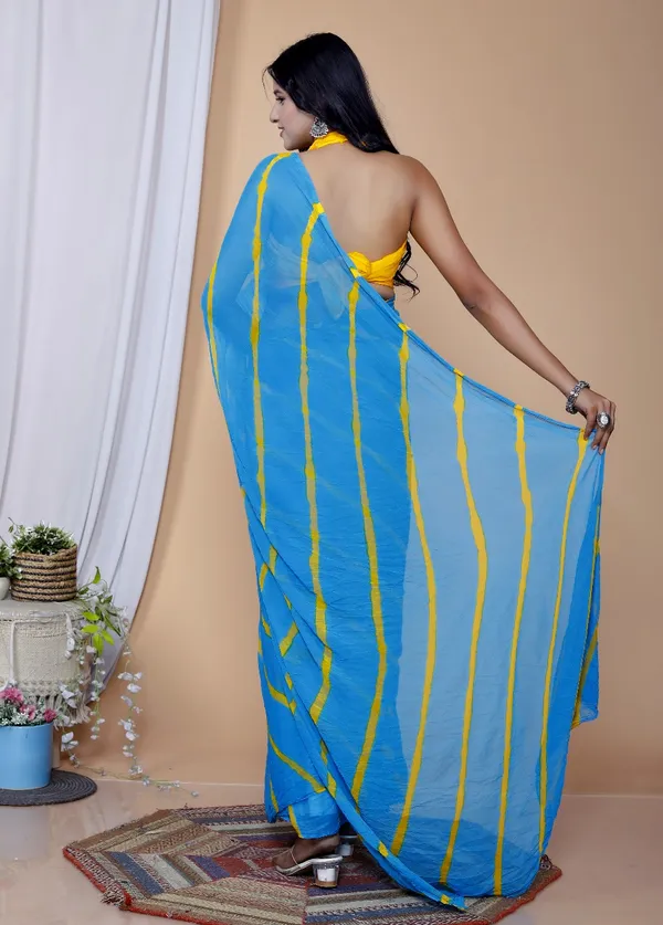 Sky_Blue_Pure_Chiffon_Trendy_Leheriya_Chiffon_Sarees_For_Women