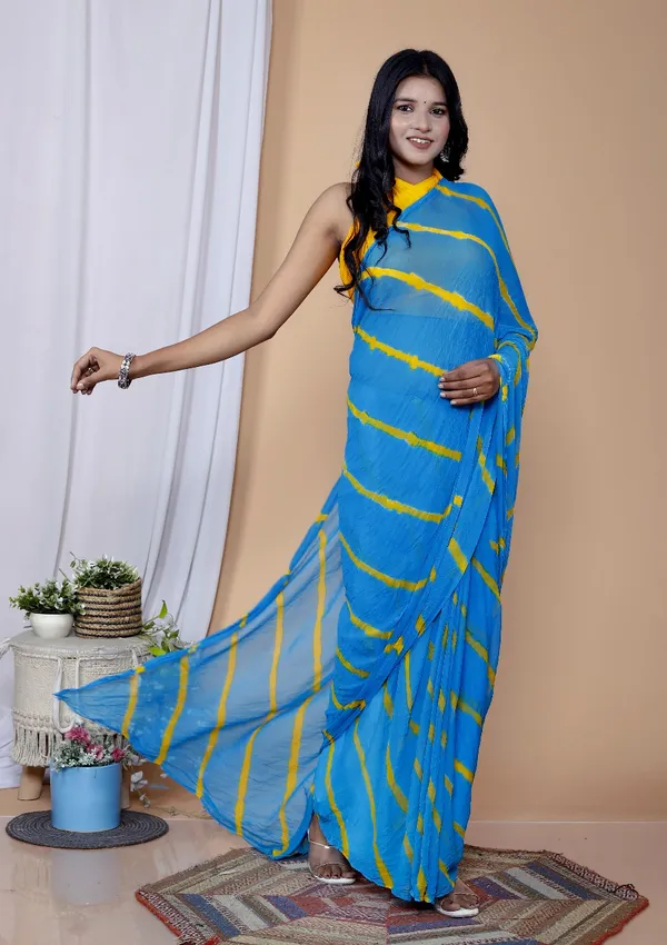 Sky_Blue_Pure_Chiffon_Trendy_Leheriya_Chiffon_Sarees_For_Women