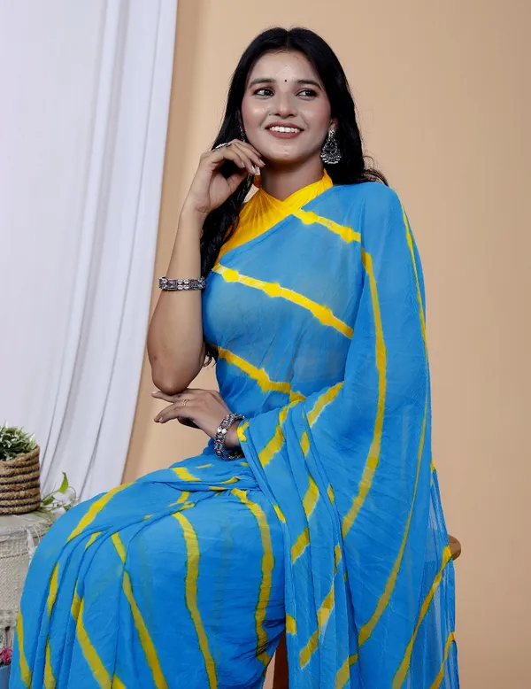 Sky_Blue_Pure_Chiffon_Trendy_Leheriya_Chiffon_Sarees_For_Women