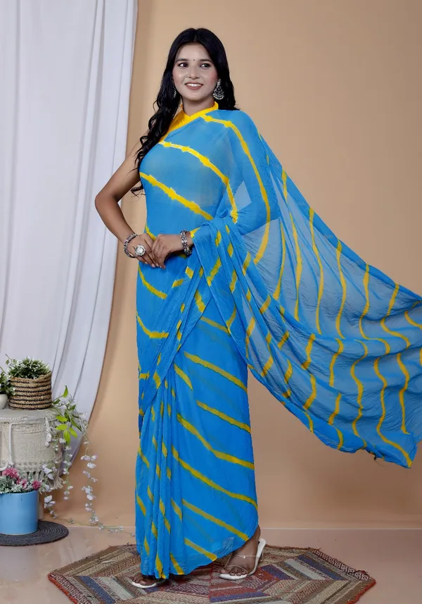 Sky_Blue_Pure_Chiffon_Trendy_Leheriya_Chiffon_Sarees_For_Women