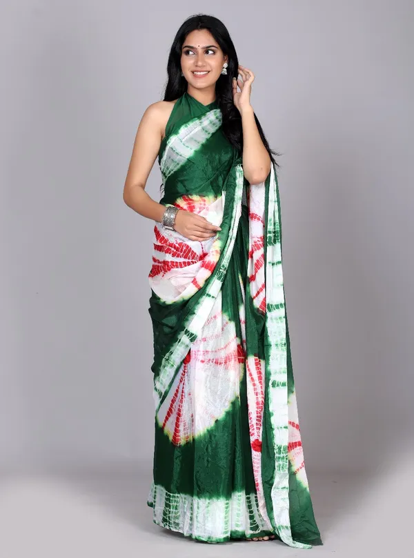 Green_Trendy_Printed_Silk_Bandhini_Sarees_For_Women
