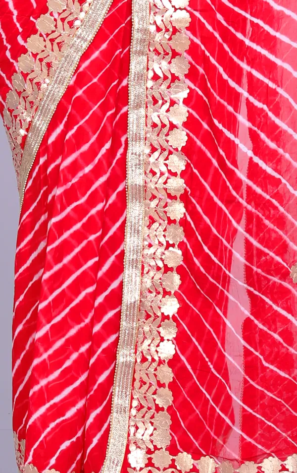 Red_Pure_Chiffon_Gotta_Patti_Leheriya_Sarees_For_Women