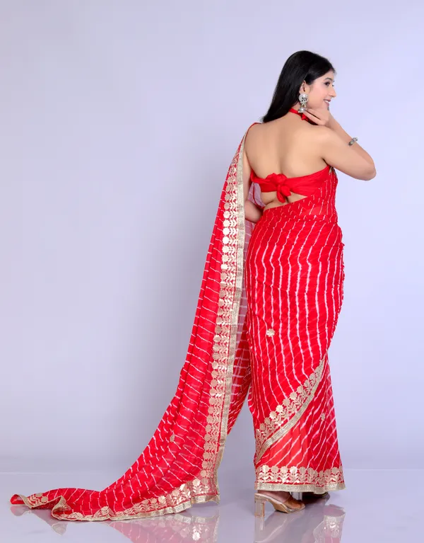 Red_Pure_Chiffon_Gotta_Patti_Leheriya_Sarees_For_Women