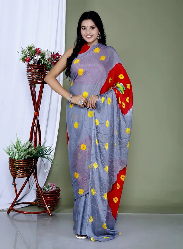 Grey_Pure_Chinon_Silk_Trendy_Bandhini_Chiffon_Sarees_For_Women