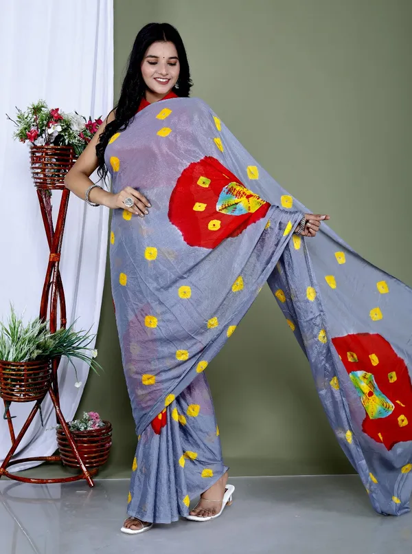 Grey_Pure_Chinon_Silk_Trendy_Bandhini_Chiffon_Sarees_For_Women