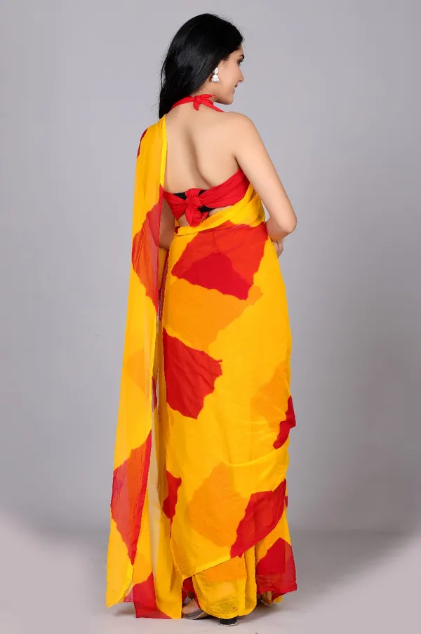 Red_Trendy_Printed_Chiffon_Checked_Leheriya_Sarees_For_Women