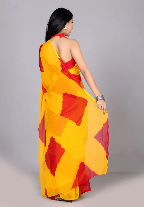 Red_Trendy_Printed_Chiffon_Checked_Leheriya_Sarees_For_Women