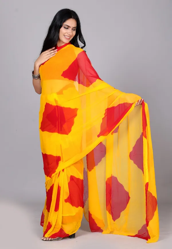 Red_Trendy_Printed_Chiffon_Checked_Leheriya_Sarees_For_Women